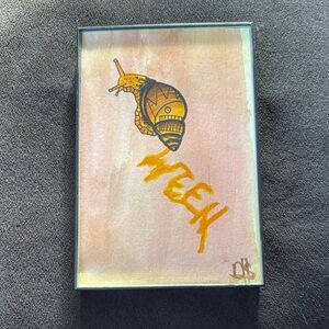 Ween Snail Watercolor painting Gold and Brown